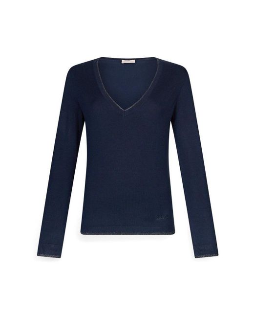 Pull Pull à encolure en V Liu Jo en coloris Blue