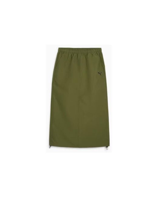 PUMA Rok Dare To Midi Woven Skirt in het Green