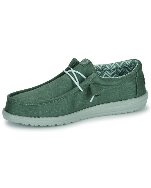 HeyDude Herrenschuhe Wally Stretch Canvas in Green für Herren