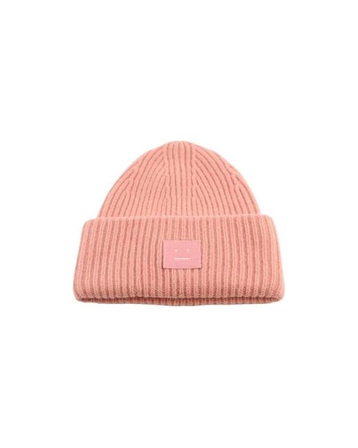 Chapeau Bonnet en laine Acne en coloris Pink
