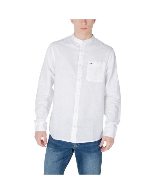Tommy Hilfiger Overhemd Lange Mouw Tjm Linen Mix Band Dm0Dm20876 in het White voor heren