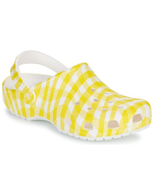 CROCSTM Klompen Classic Gingham Clog in het Yellow
