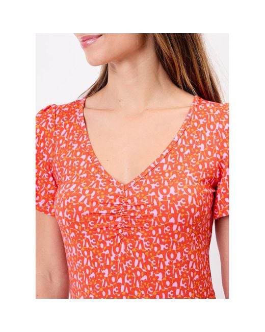 Robe courte Robe imprimée maille évasée LORENE La Fiancee Du Mekong en coloris Red