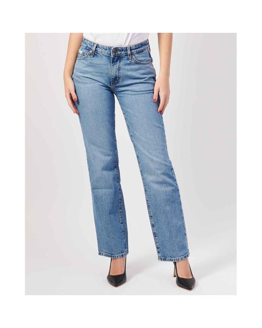 Jeans Jean droit taille moyenne Guess en coloris Bleu Lyst