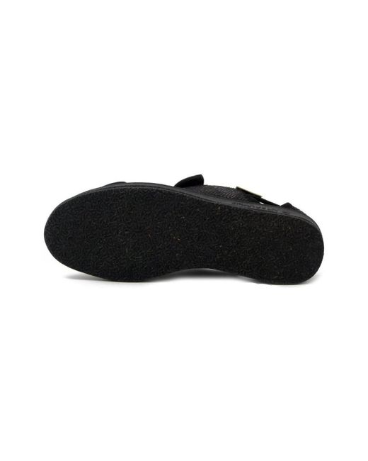 Chaussons Chaussures, Sandales Confort, Tissu-667 Emanuela en coloris Black