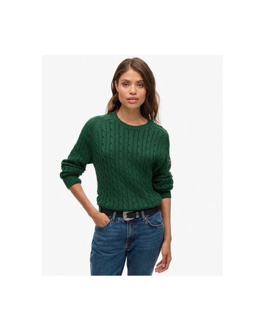 Pull Pull ample en maille torsadée Superdry pour homme en coloris Green