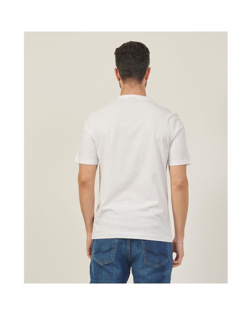 T-shirt T-shirt à col rond avec logo décomposé Bugatti pour homme en coloris White