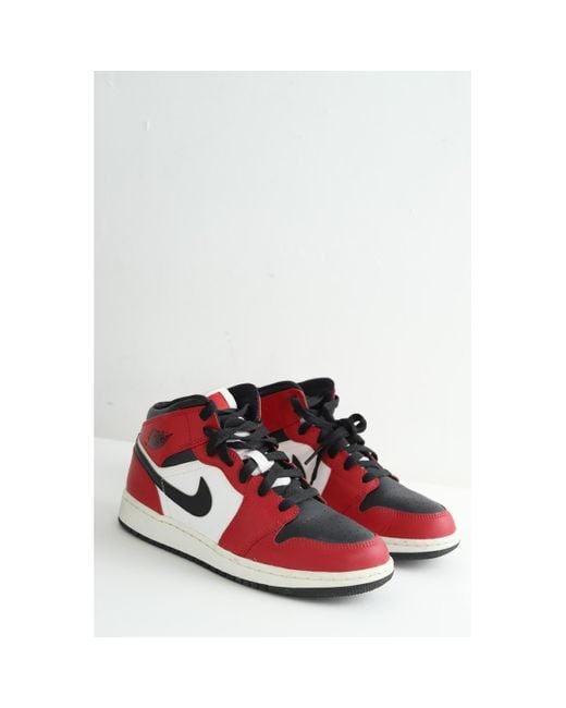 Baskets montantes Baskets en cuir rouges Nike en coloris Red