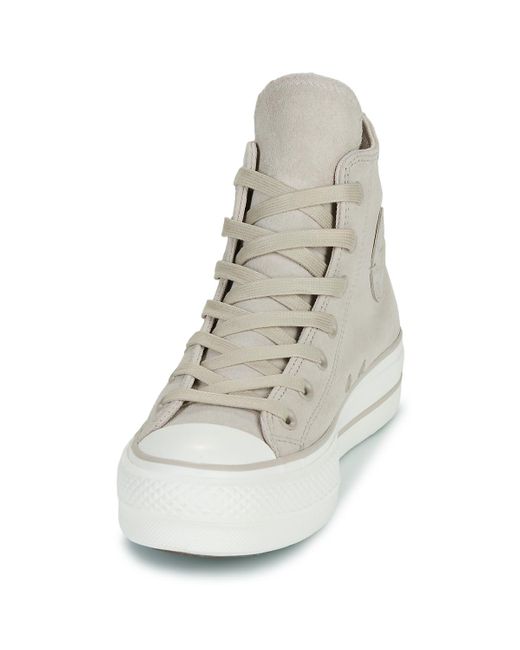 Converse Gray Turnschuhe Chuck Taylor All Star Lift Platform Suede