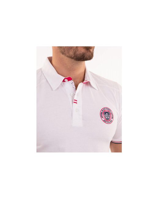 T-shirt Maillot manches courtes uni avec surpiqures sur les épaules Camberabero pour homme en coloris Pink