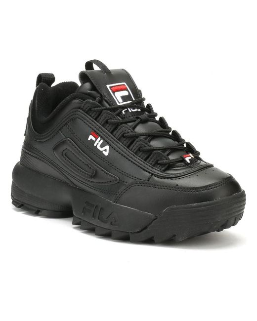 fila disruptor black leather