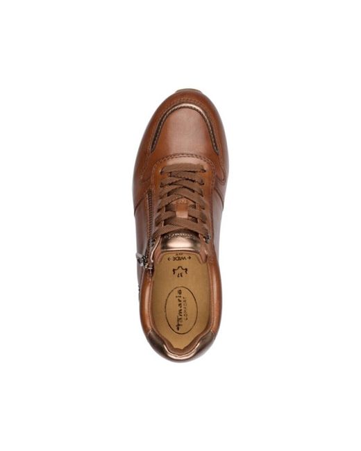 Baskets BASKETS 83706 CUIR CUERO Tamaris en coloris Brown