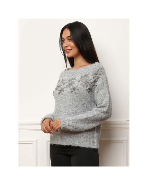 Pull Pulls La Modeuse en coloris Gray