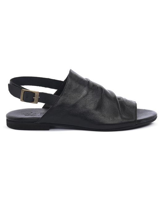 Sandales plates NERO NUOVA CUOIERIA en coloris Black