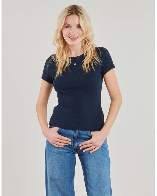 Tommy Hilfiger Top Tjw 2Pack Slim Essential Rib Ss in het Blue