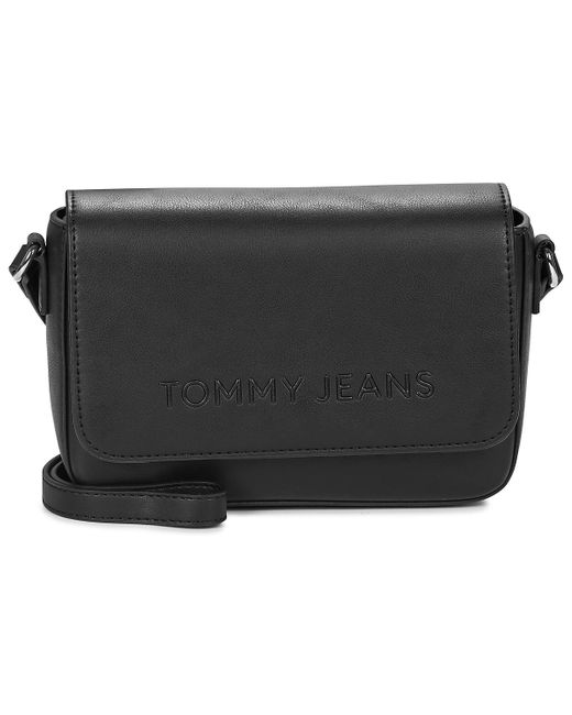 Tommy Hilfiger Black Schwarze umhängetasche must flap crossover
