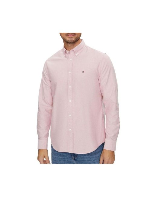 Tommy Hilfiger Overhemd Lange Mouw in het Pink voor heren