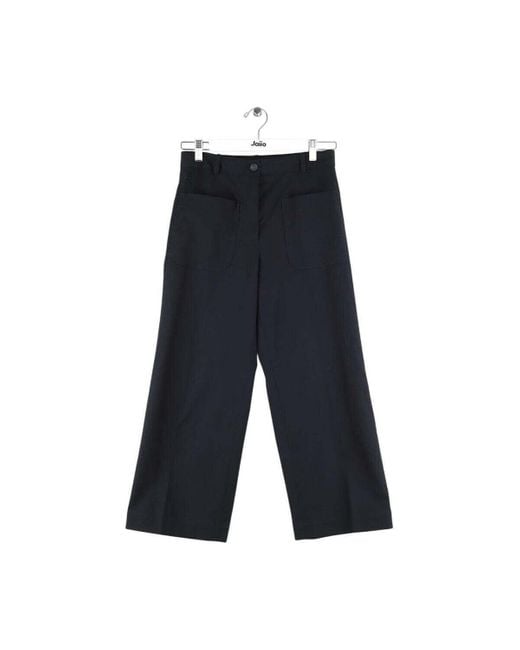 Pantalon Pantalon droit en coton noir Vanessa Bruno en coloris Gray