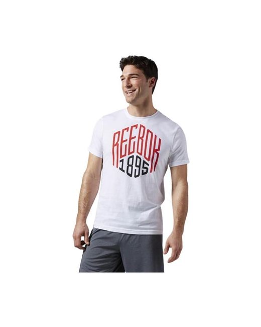 Reebok T-Shirt Korte Mouw Aj2669 in het White voor heren