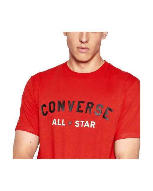 T-shirt 10023260-A05 Converse pour homme en coloris Rouge | Lyst