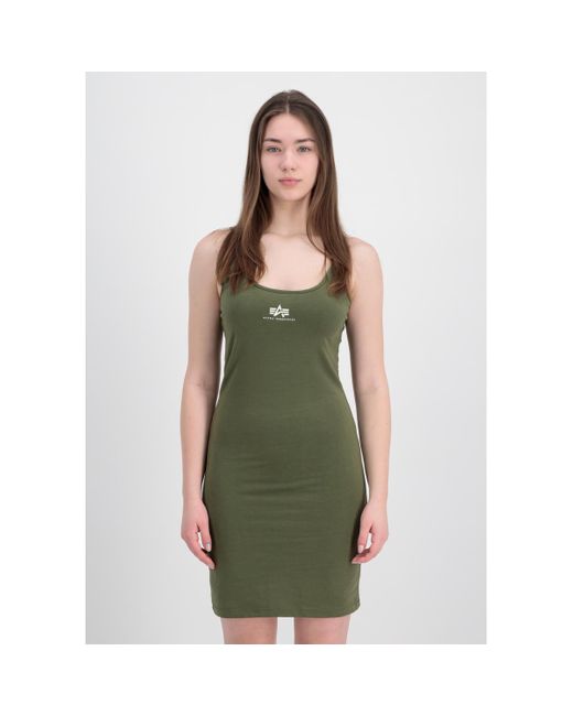 T-shirt Basic Dress SL W - dark olive Alpha Industries en coloris Green