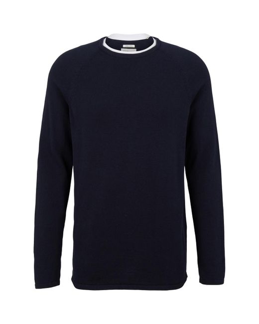Pull Strickpullover Pullover R-Neck Tom Tailor pour homme en coloris Blue