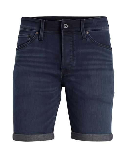 Short Short coton mélangé slim Jack & Jones pour homme en coloris Blue