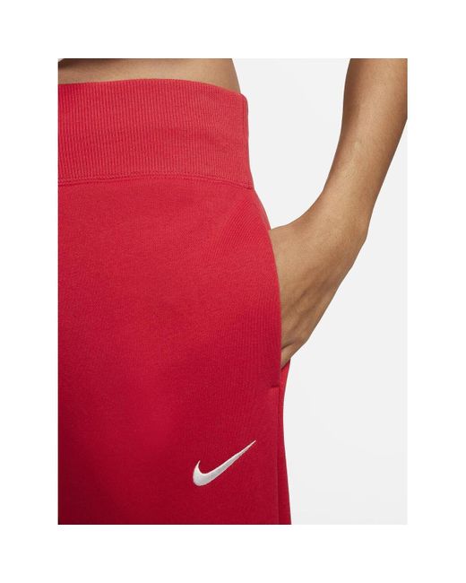 Jogging W nsw phnx flc hr pant wide Nike en coloris Red