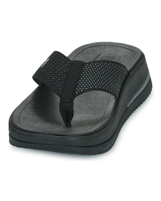 Tongs Surff Two-Tone Webbing Toe-Post Sandals Fitflop en coloris Black