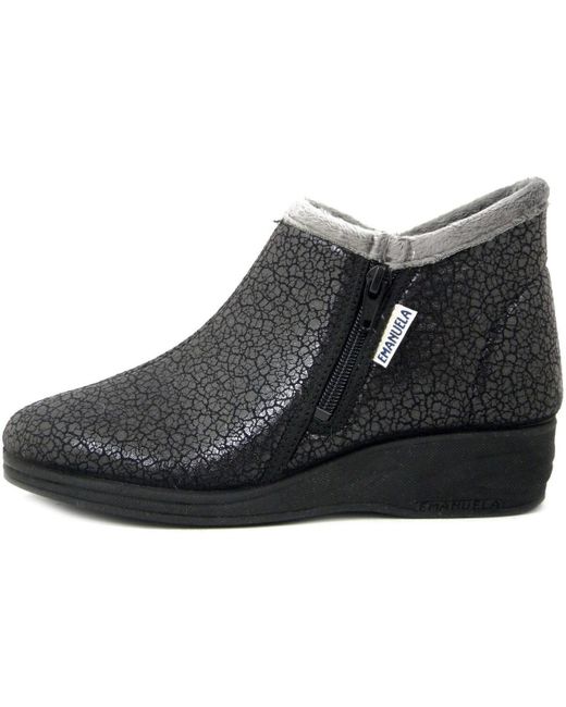 Boots Chaussures, Bottine, Tissu Chaud, Zip-806 Emanuela en coloris Black