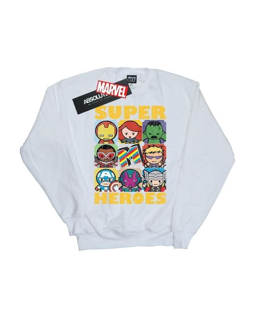 Sweat-shirt Kawaii Super Heroes Marvel pour homme en coloris White