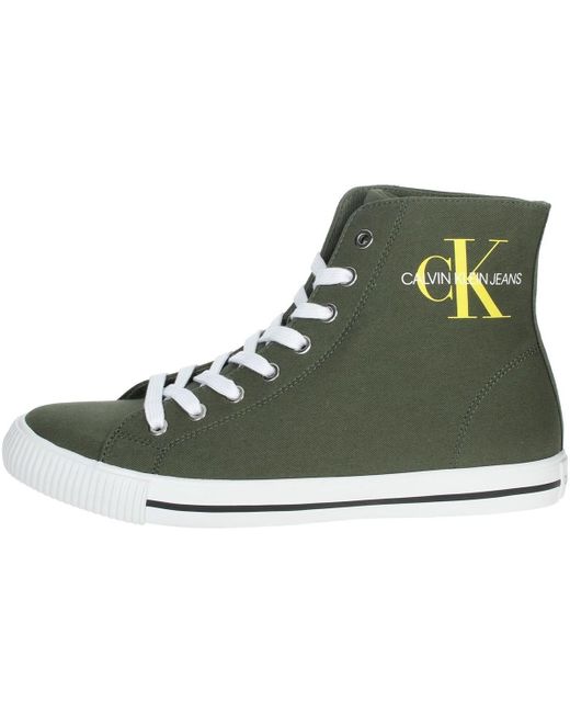Calvin Klein Denim Hoge Sneakers B4s0671 in het Groen voor heren - Lyst