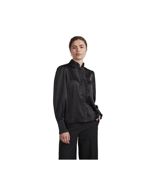 Blouses YAS Frilla Shirt L/S - Black Y.A.S