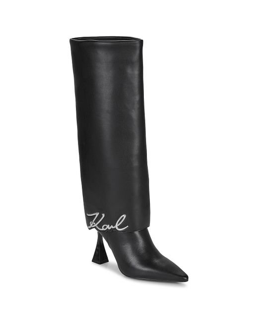 Stivali Debut Ii Fold Down Hi Leg Boot di Karl Lagerfeld in Black