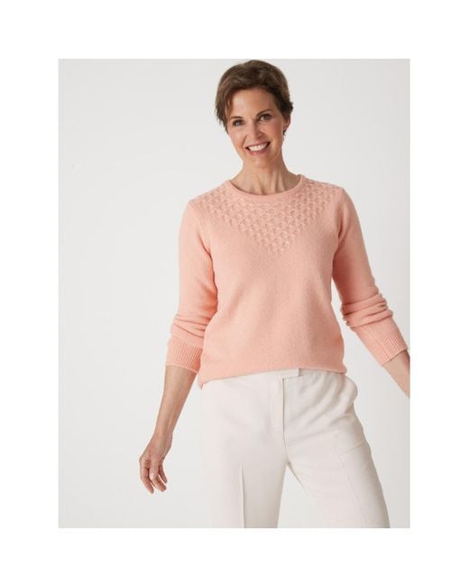 Pull by - Pull maille fantaisie Daxon en coloris Pink