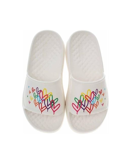 Tongs Jgoldcrown Foamies IN Love With Love Skechers en coloris White