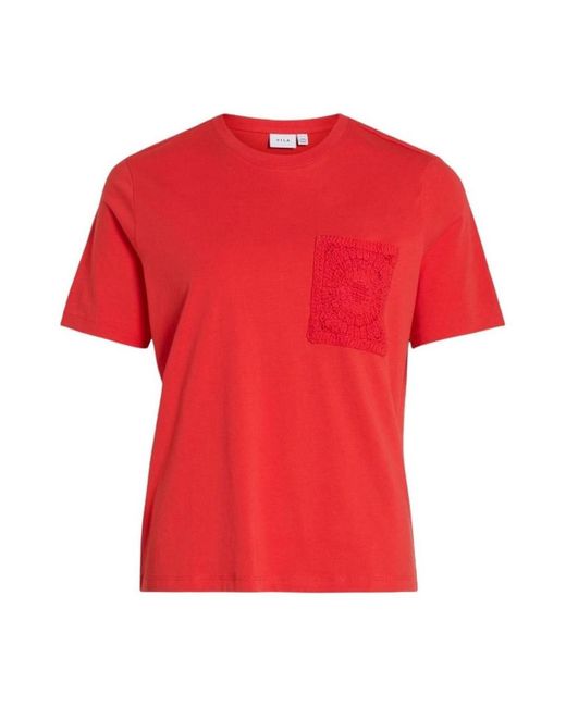 T-shirt Vila en coloris Red