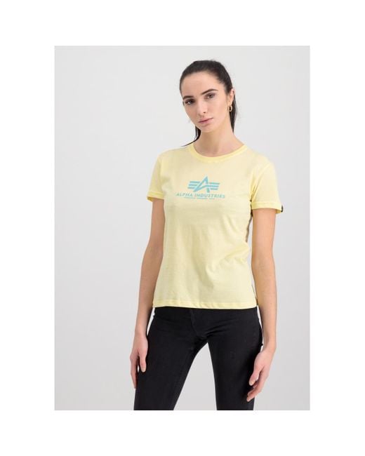 T-shirt New Basic T Women - pastel yellow Alpha Industries