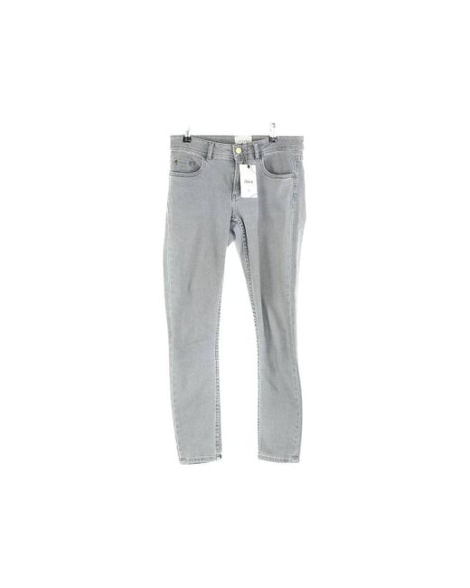 Jeans Jean slim en coton gris Sezane en coloris Gray