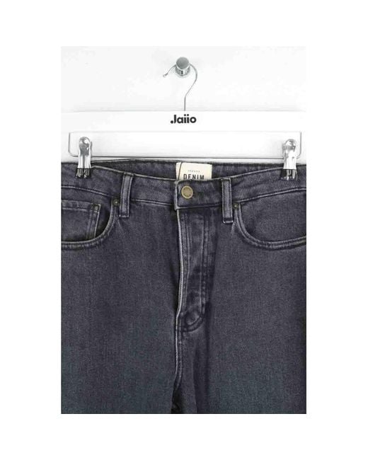 Jeans Jean droit en coton noir Sezane en coloris Gray