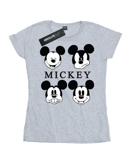 T-shirt Mickey Mouse Four Heads Disney en coloris Gray