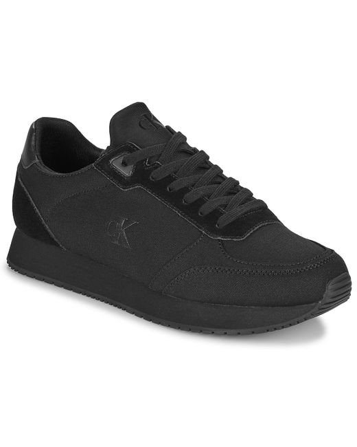 Calvin Klein Sneaker Runner Sock Laceup Mg Canvas in Black für Herren