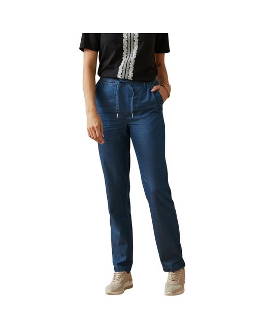 Pantalon Pantalon Élastiqué Chambray Daxon en coloris Blue