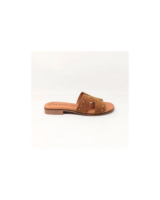 Sandales plates SANDALE SERR BEIGE Eva Frutos en coloris White