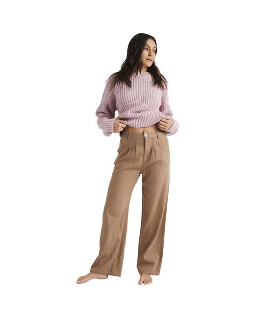 Pantalon Attractive Light Roxy en coloris Brown