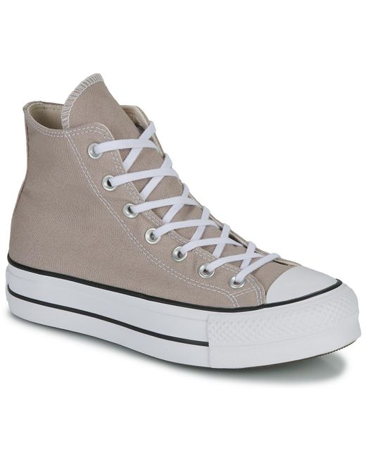 Sneakers Alte Chuck Taylor All Star Lift Platform Seasonal Color di Converse in Gray