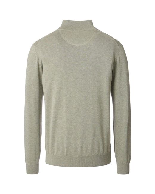 Pull Pull-over Demi-Zip Solid Vert Clair CASA MODA pour homme en coloris Green