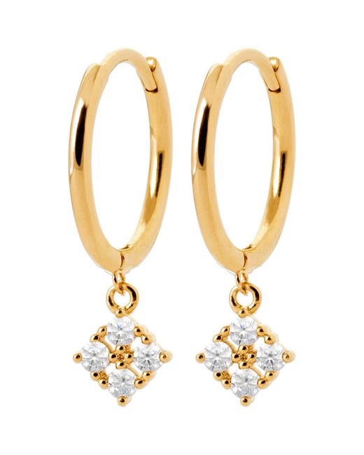 Boucles oreilles Boucles d'oreilles créoles pampille oxydes Brillaxis en coloris Metallic