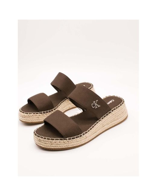 Sandales Calvin Klein en coloris Brown