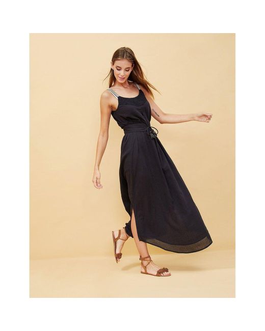 Robe Longue Gaze De Coton Baradi Robe La Fiancee Du Mekong En Coloris Noir Lyst